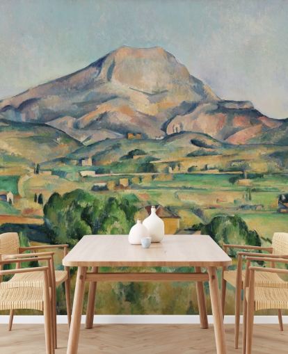 carta da parati fine art chiamata La Montagne Sainte-Victoire di Paul Cezanne per camere da letto e salotti