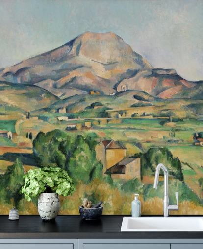 Kunsttapete La Montagne Sainte-Victoire von Paul Cezanne für Schlafzimmer und Wohnzimmer
