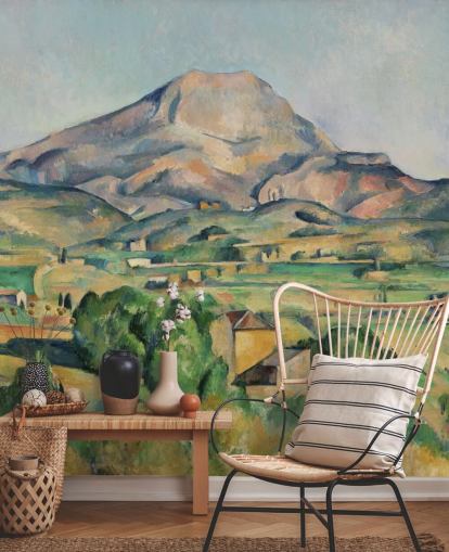 mural de papel de parede de belas artes chamado La Montagne Sainte-Victoire de Paul Cezanne para quartos e salas de estar mural de papel de parede de belas artes chamado La Montagne Sainte-Victoire de Paul Cezanne para quartos e salas de estar