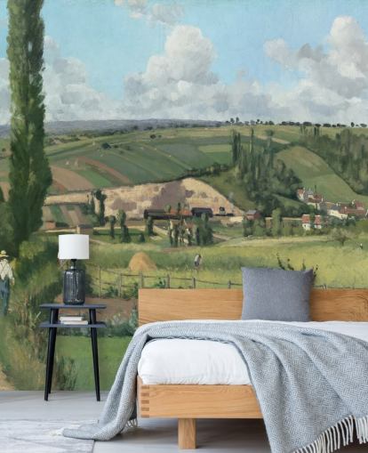 carta da parati d'arte murale chiamata Paesaggio a Les Pâtis, Pontoise di Camille Pissarro