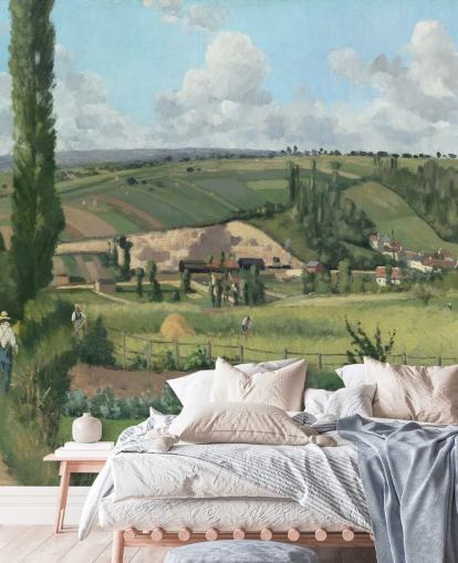 Camille Pissarron taidetaustakuvamaalaus nimeltä Maisema Les Pâtisissa, Pontoisessa Camille Pissarron taidetaustakuvamaalaus nimeltä Maisema Les Pâtisissa, Pontoisessa