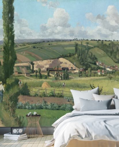 kunstbehangmuurschildering genaamd Landscape at Les Pâtis, Pontoise van Camille Pissarro