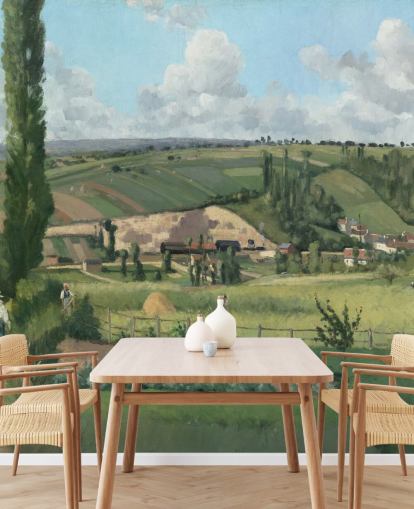 Kunsttapete mit dem Titel Landschaft in Les Pâtis, Pontoise von Camille Pissarro Kunsttapete mit dem Titel Landschaft in Les Pâtis, Pontoise von Camille Pissarro