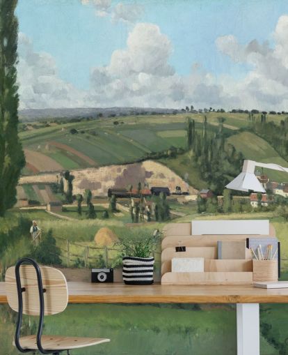 Kunsttapete mit dem Titel Landschaft in Les Pâtis, Pontoise von Camille Pissarro
