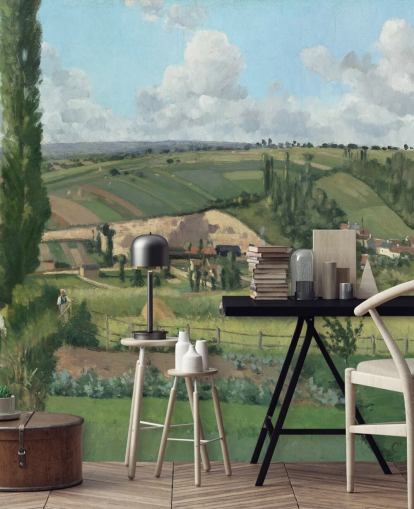 Kunsttapete mit dem Titel Landschaft in Les Pâtis, Pontoise von Camille Pissarro