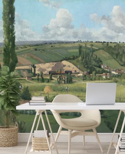 fine art wallpaper mural called Landscape at Les Pâtis, Pontoise by Camille Pissarro