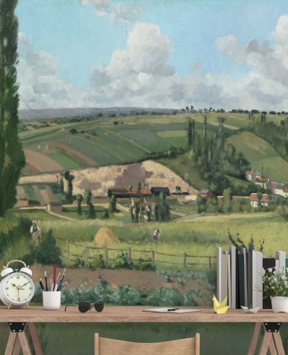 Kunsttapete mit dem Titel Landschaft in Les Pâtis, Pontoise von Camille Pissarro