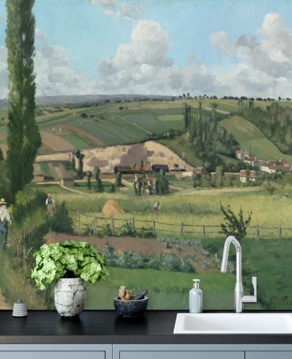 Kunsttapete mit dem Titel Landschaft in Les Pâtis, Pontoise von Camille Pissarro