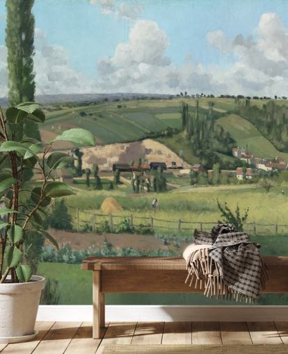 kunstbehangmuurschildering genaamd Landscape at Les Pâtis, Pontoise van Camille Pissarro