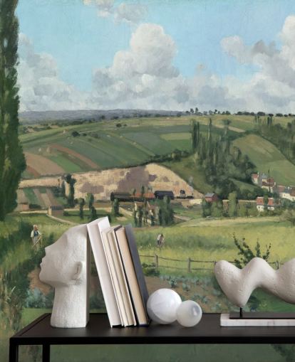 Kunsttapete mit dem Titel Landschaft in Les Pâtis, Pontoise von Camille Pissarro