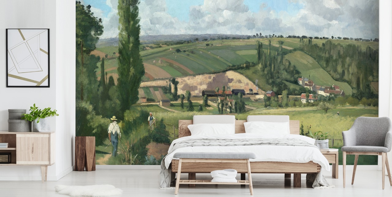 Kunsttapete mit dem Titel Landschaft in Les Pâtis, Pontoise von Camille Pissarro