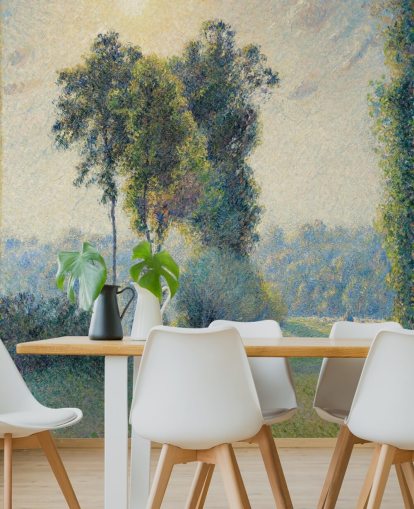 kunsttapet veggmaleri kalt Landskap i Saint-Charles, i nærheten av Gisors, Solnedgang av Camille Pissarro kunsttapet veggmaleri kalt Landskap i Saint-Charles, i nærheten av Gisors, Solnedgang av Camille Pissarro