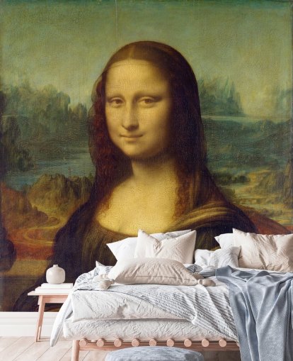 carta da parati fine art chiamata Mona Lisa di Leonardo Da Vinci per camere da letto, uffici domestici e corridoi carta da parati fine art chiamata Mona Lisa di Leonardo Da Vinci per camere da letto, uffici domestici e corridoi