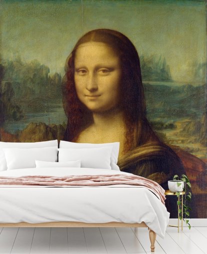 fine art wallpaper mural called Mona Lisa by Leonardo Da Vinci for bedrooms, home offices and hallways