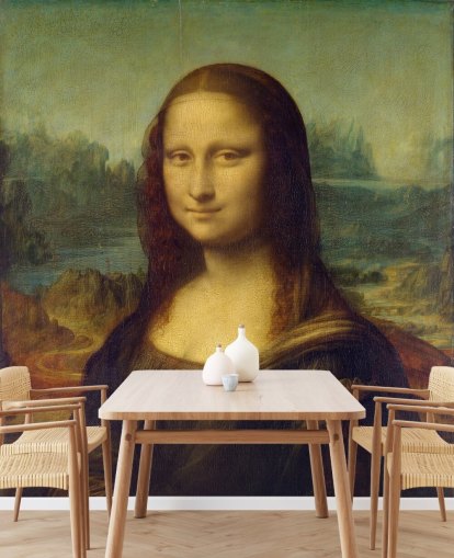 carta da parati fine art chiamata Mona Lisa di Leonardo Da Vinci per camere da letto, uffici domestici e corridoi