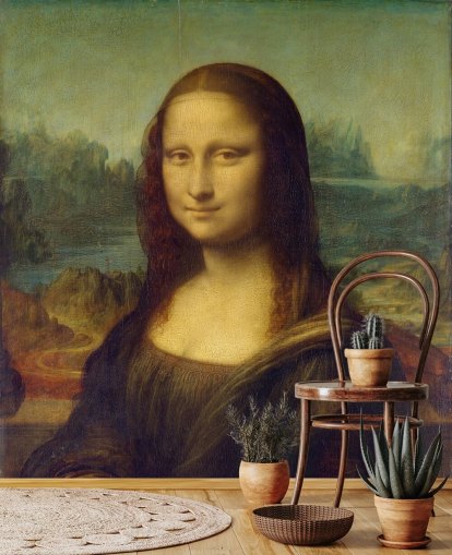 papier peint mural d'art appelé Mona Lisa par Léonard de Vinci pour les chambres, les bureaux à domicile et les couloirs