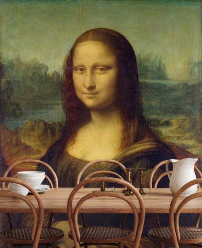 kunsttapet vægmaleri kaldet Mona Lisa af Leonardo Da Vinci til soveværelser, hjemmekontorer og gange kunsttapet vægmaleri kaldet Mona Lisa af Leonardo Da Vinci til soveværelser, hjemmekontorer og gange