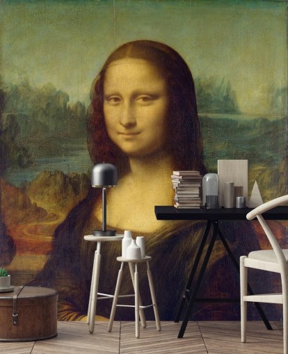 konst tapetväggmålning kallad Mona Lisa av Leonardo Da Vinci för sovrum, hemmakontor och korridorer