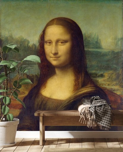 fine art wallpaper mural called Mona Lisa by Leonardo Da Vinci for bedrooms, home offices and hallways fine art wallpaper mural called Mona Lisa by Leonardo Da Vinci for bedrooms, home offices and hallways