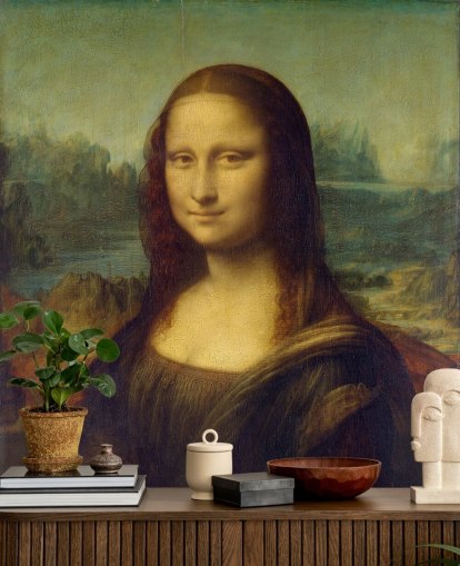 konst tapetväggmålning kallad Mona Lisa av Leonardo Da Vinci för sovrum, hemmakontor och korridorer konst tapetväggmålning kallad Mona Lisa av Leonardo Da Vinci för sovrum, hemmakontor och korridorer