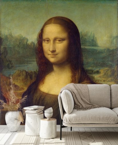 carta da parati fine art chiamata Mona Lisa di Leonardo Da Vinci per camere da letto, uffici domestici e corridoi carta da parati fine art chiamata Mona Lisa di Leonardo Da Vinci per camere da letto, uffici domestici e corridoi