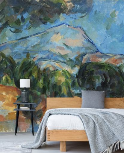 fine art wall mural called Mount Sainte-Victoire (1904) by Paul Cezanne for bedrooms fine art wall mural called Mount Sainte-Victoire (1904) by Paul Cezanne for bedrooms