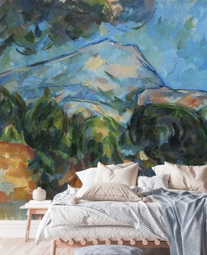 fine art wall mural called Mount Sainte-Victoire (1904) by Paul Cezanne for bedrooms fine art wall mural called Mount Sainte-Victoire (1904) by Paul Cezanne for bedrooms