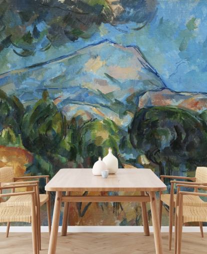 mural de pared de bellas artes llamado Mount Sainte-Victoire (1904) de Paul Cezanne para dormitorios