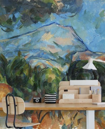 fine art wall mural called Mount Sainte-Victoire (1904) by Paul Cezanne for bedrooms