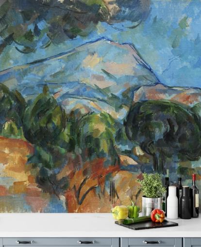 kunstvægmaleri kaldet Mount Sainte-Victoire (1904) af Paul Cezanne til soveværelser