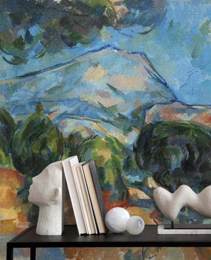 fresque murale d'art intitulée Mont Sainte-Victoire (1904) de Paul Cézanne pour chambres