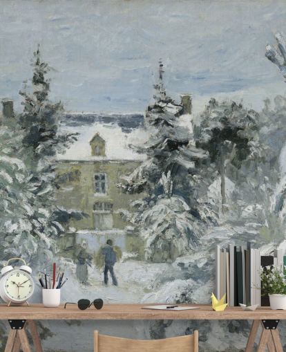 papier peint mural d'art intitulé Maison de Piette à Montfoucault par Camille Pissarro