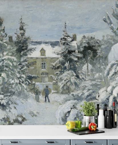 papier peint mural d'art intitulé Maison de Piette à Montfoucault par Camille Pissarro papier peint mural d'art intitulé Maison de Piette à Montfoucault par Camille Pissarro