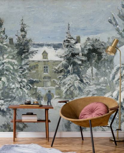 carta da parati fine art chiamata La casa di Piette a Montfoucault di Camille Pissarro carta da parati fine art chiamata La casa di Piette a Montfoucault di Camille Pissarro