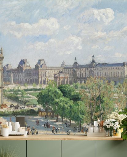 kunsttapet veggmaleri kalt Place du Carrousel av Camille Pissarro for soverom og salonger