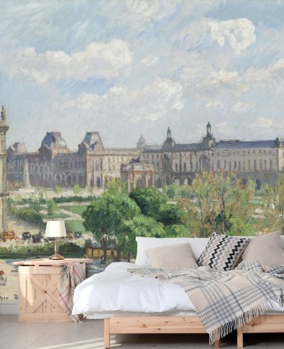carta da parati fine art chiamata Place du Carrousel di Camille Pissarro per camere da letto e salotti carta da parati fine art chiamata Place du Carrousel di Camille Pissarro per camere da letto e salotti