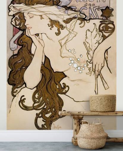 fine art wallpaper mural called Salon des Cent by Alphonse Mucha for bedrooms, bathrooms and living rooms fine art wallpaper mural called Salon des Cent by Alphonse Mucha for bedrooms, bathrooms and living rooms