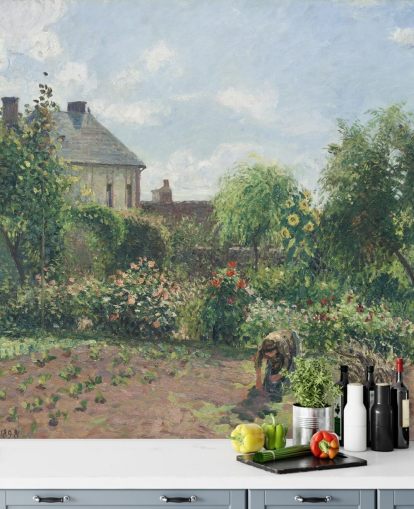Kunsttapete mit dem Titel The Artist's Garden at Eragny von Camille Pissarro