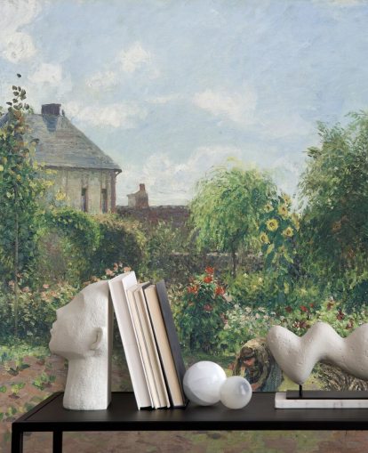 fine art wallpaper mural called The Artist's Garden at Eragny by Camille Pissarro fine art wallpaper mural called The Artist's Garden at Eragny by Camille Pissarro
