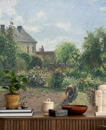 kunsttapet vægmaleri kaldet Kunstnerens have i Eragny af Camille Pissarro kunsttapet vægmaleri kaldet Kunstnerens have i Eragny af Camille Pissarro