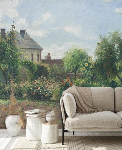 Kunsttapete mit dem Titel The Artist's Garden at Eragny von Camille Pissarro