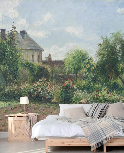 mural de papel de parede de belas artes chamado The Artist's Garden at Eragny, de Camille Pissarro mural de papel de parede de belas artes chamado The Artist's Garden at Eragny, de Camille Pissarro