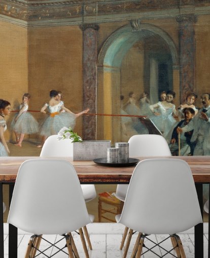 fine art wallpaper mural called The Dance Foyer at The Opera by Edgar Degas for bedrooms, living rooms and dining rooms fine art wallpaper mural called The Dance Foyer at The Opera by Edgar Degas for bedrooms, living rooms and dining rooms