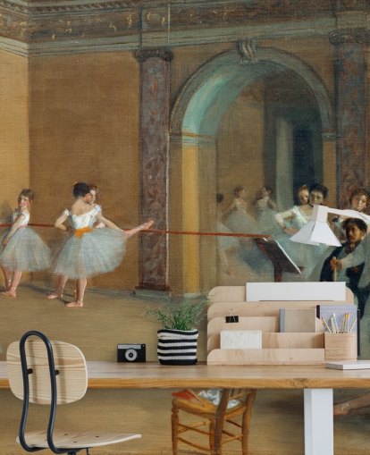 Edgar Degasin taide-taustakuvamaalaus nimeltä The Dance Foyer at The Opera, kirjoittanut Edgar Degas makuuhuoneisiin, olohuoneisiin ja ruokasaleihin