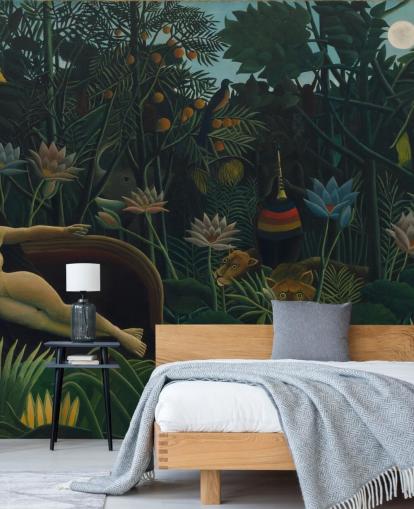fine art wall mural called The Dream by Henri Rousseau for living rooms and bedrooms fine art wall mural called The Dream by Henri Rousseau for living rooms and bedrooms