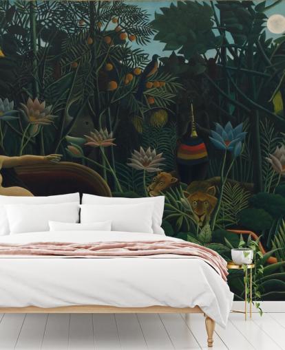 mural de pared de bellas artes llamado El sueño de Henri Rousseau para salas de estar y dormitorios mural de pared de bellas artes llamado El sueño de Henri Rousseau para salas de estar y dormitorios