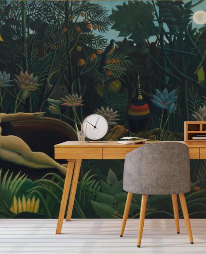 konstväggmålning kallad The Dream av Henri Rousseau för vardagsrum och sovrum