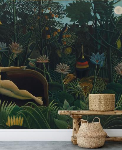 fine art muurschildering genaamd The Dream van Henri Rousseau voor woonkamers en slaapkamers