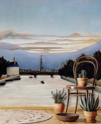 carta da parati fine art chiamata La Torre Eiffel di Henri Rousseau per camere da letto e salotti carta da parati fine art chiamata La Torre Eiffel di Henri Rousseau per camere da letto e salotti