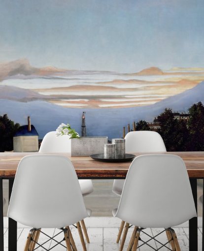 fine art behangmuurschildering genaamd De Eiffeltoren van Henri Rousseau voor slaapkamers en woonkamers